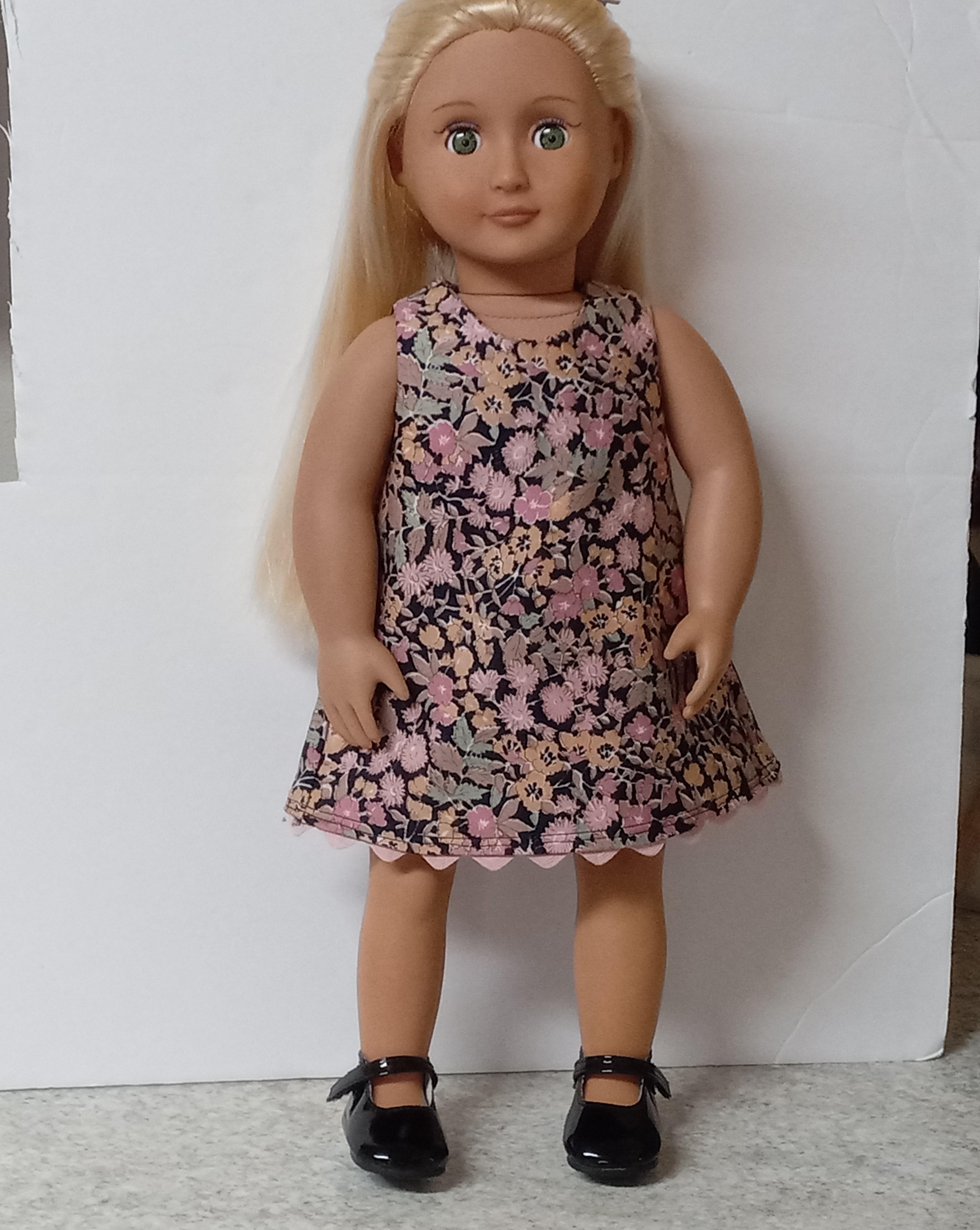 Print A-line doll dress for the Doll Project