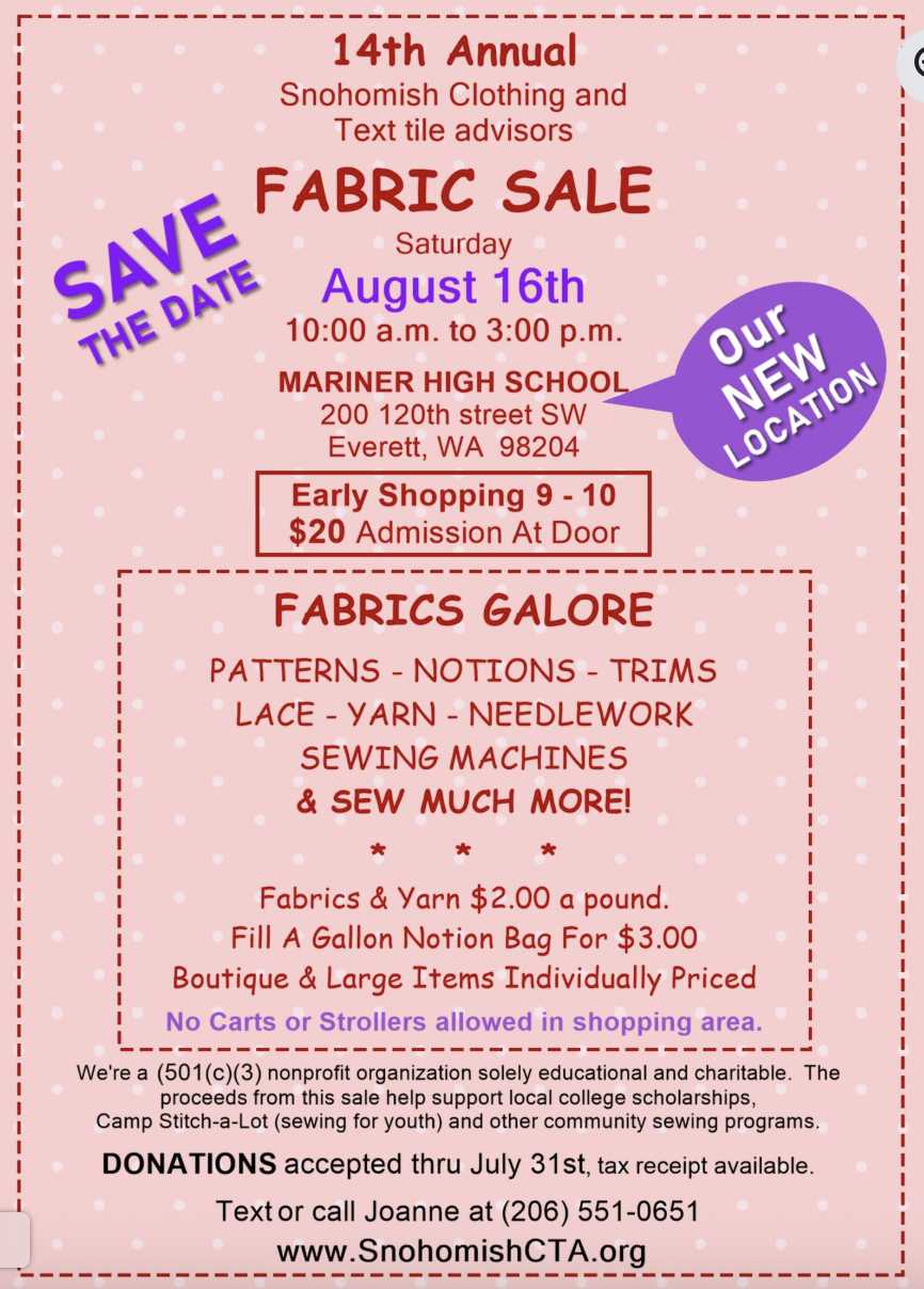 CTA Fabric Sale Flyer